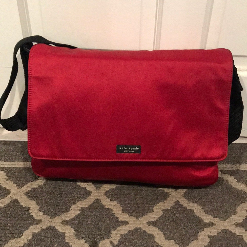 Authentic Kate Spade Red Nylon Messenger Bag